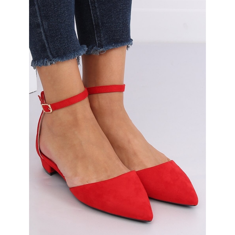 Rot geschnittene Ballerinas MM-795 Rot 1