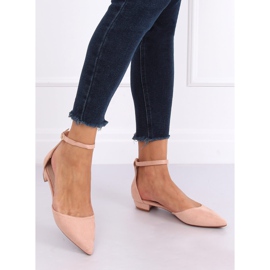 Rosa geschnittene Ballerinas MM-795 Pink 2