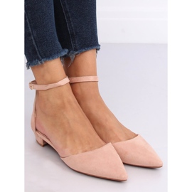 Rosa geschnittene Ballerinas MM-795 Pink 1