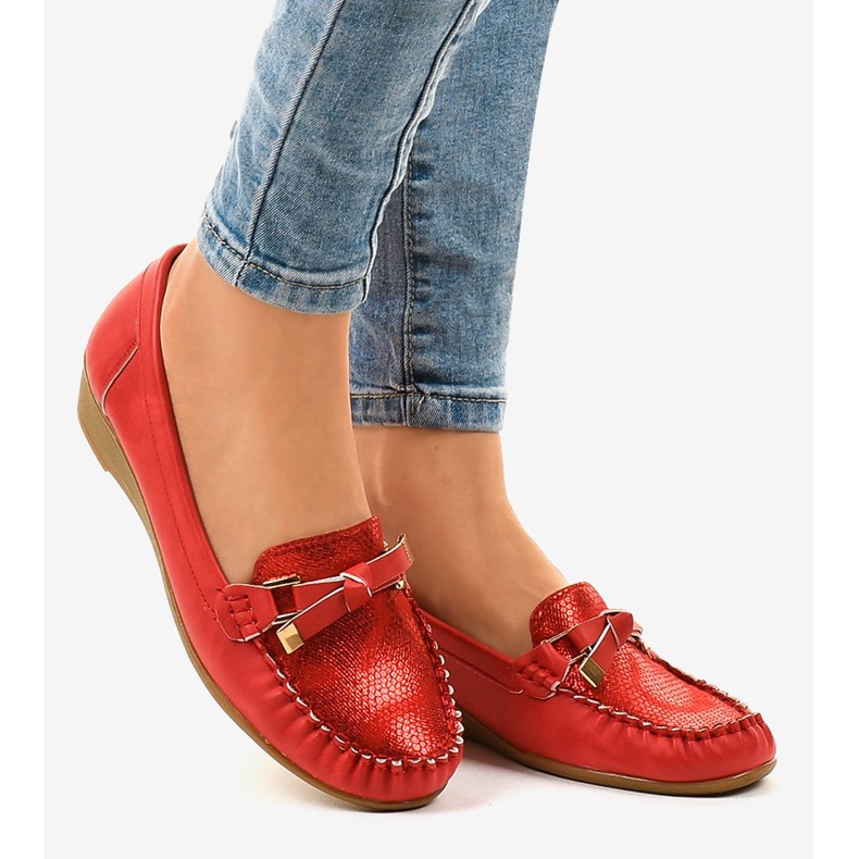 Rote matte Keilschuhe BO-303 2