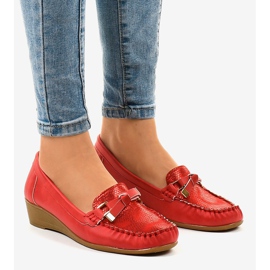 Rote matte Keilschuhe BO-303 1