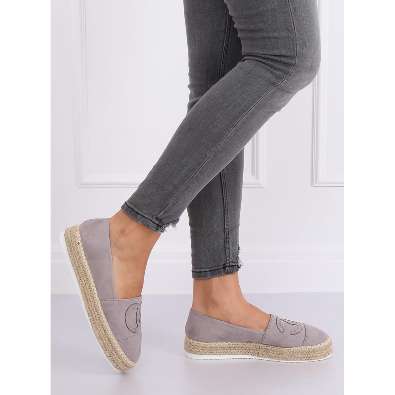 Graue Espadrilles für Damen T341P Grau 1