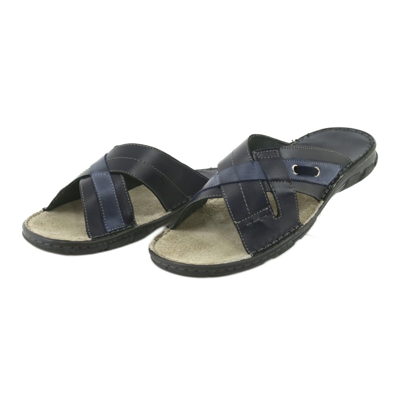 Bequeme Lederhausschuhe Naszbut 055 marineblau blau 3