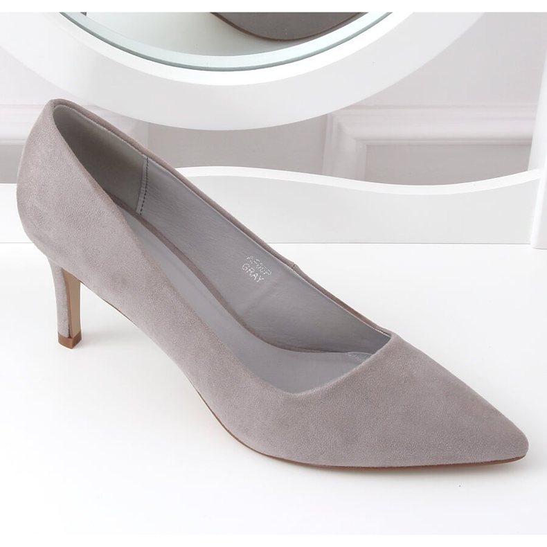 Graue Pumps asymmetrisch grau AF05P Grau 2