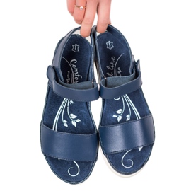 Filippo Marineblaue Ledersandalen 1
