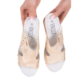 VINCEZA Keilsandalen golden 2