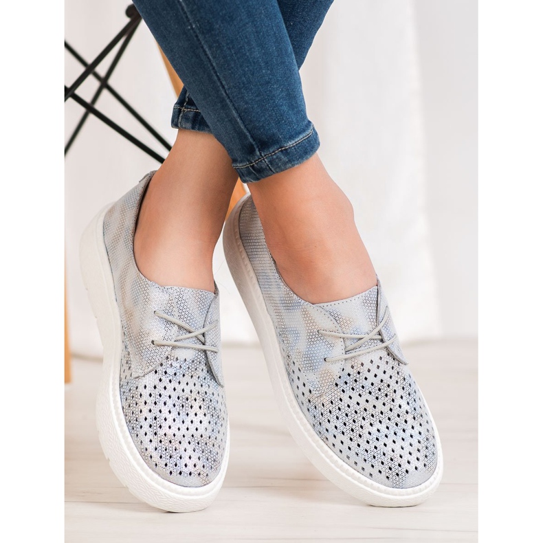 Goodin Leichte Lederschuhe grau 2