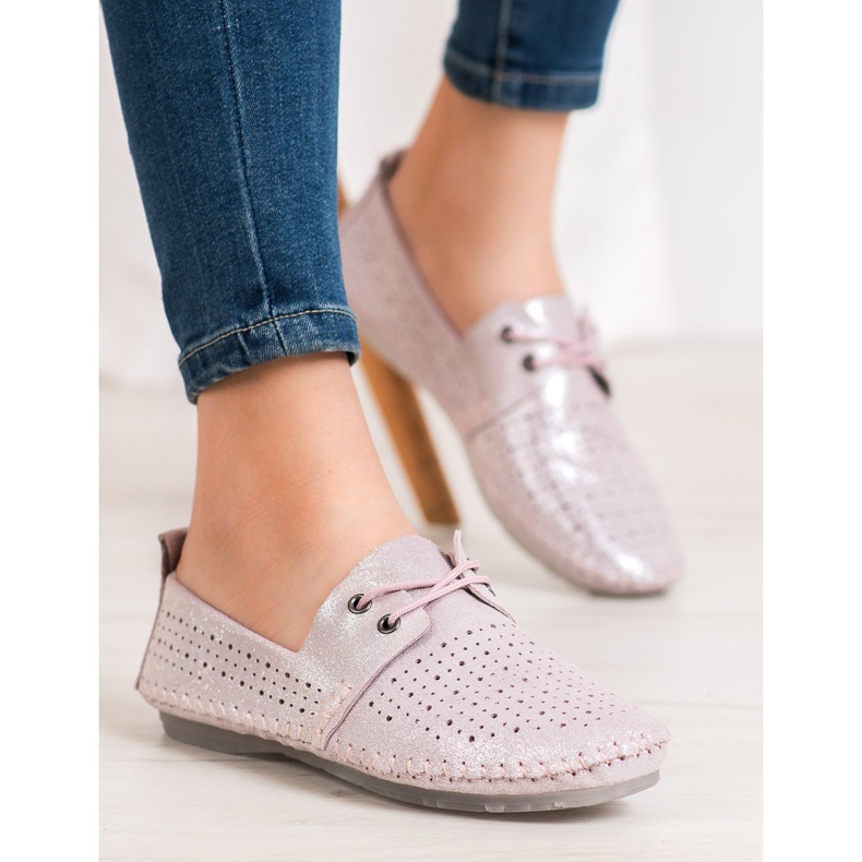 VINCEZA Sneakers aus Leder rosa 1
