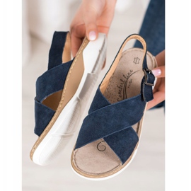 Filippo Ledersandalen auf der Plattform blau 1