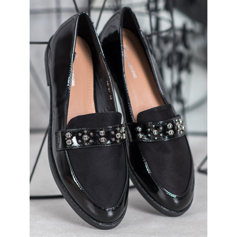 SHELOVET Lackierte Loafer schwarz 1