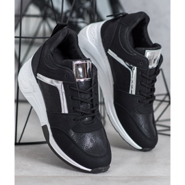 SHELOVET Keil Turnschuhe schwarz 1