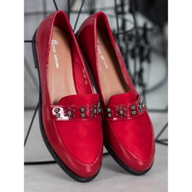 SHELOVET Lackierte Loafer rot 1