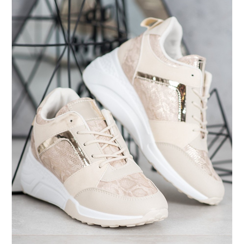 SHELOVET Keil Turnschuhe braun 1