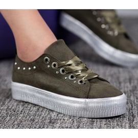 SHELOVET Wildleder Sneakers grün 2