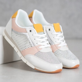 Kylie Durchbrochene Sportschuhe weiß 1