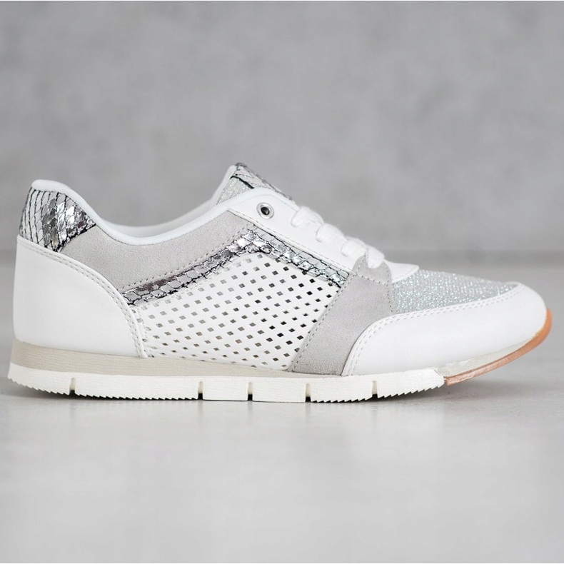 Kylie Durchbrochene Sportschuhe weiß 1