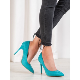 R'S Wildleder-Absätze blau 2