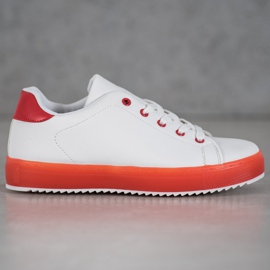 SHELOVET Schuhe mit bunter Sohle weiß 2