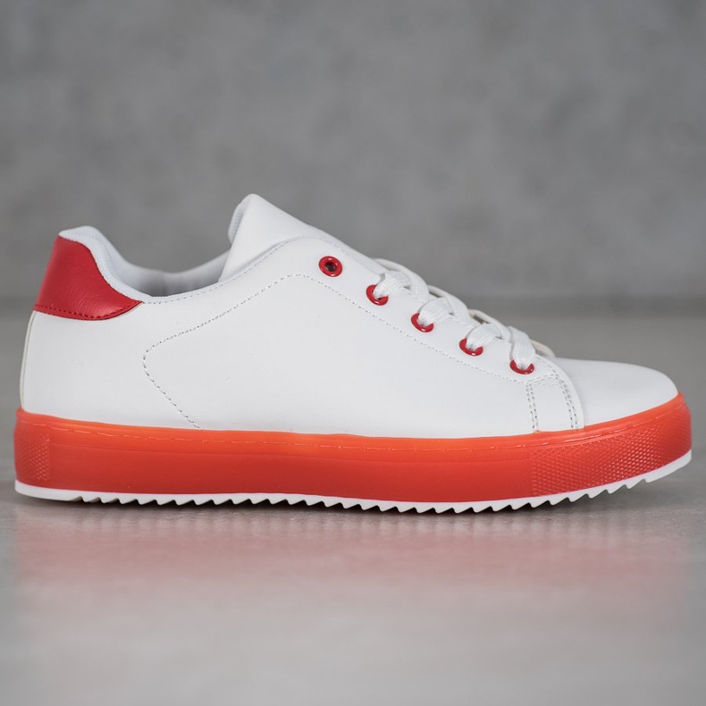 SHELOVET Schuhe mit bunter Sohle weiß 2