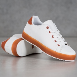 SHELOVET Schuhe mit bunter Sohle weiß 2