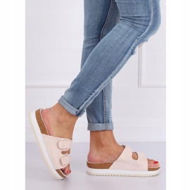 Beige Scholki-Hausschuhe SS115P Beige mehrfarbig rosa 1