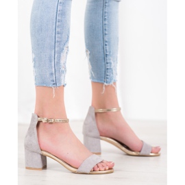 Seastar Sandalen mit goldenem Riemen grau 1