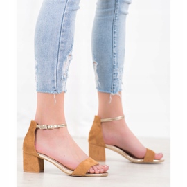 Seastar Sandalen mit goldenem Riemen braun 2