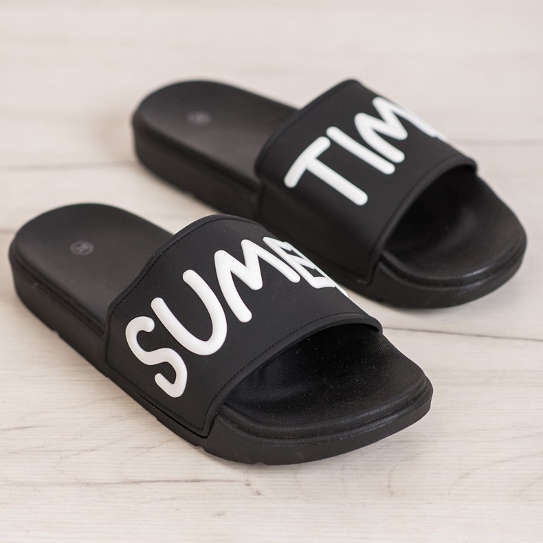 SHELOVET Gummi Hausschuhe schwarz 2