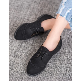 SHELOVET Klassische Wildlederschuhe schwarz 1