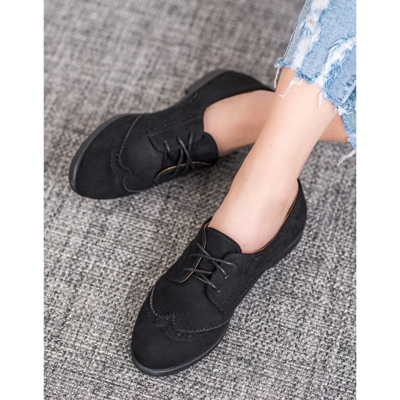 SHELOVET Klassische Wildlederschuhe schwarz 1