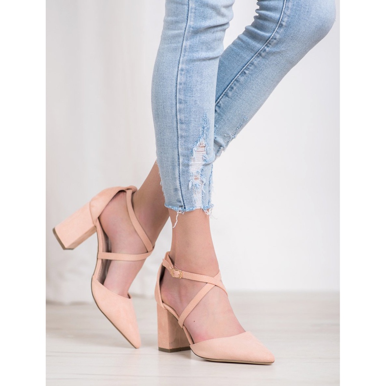 Diamantique Pumpen auf einer Säule mehrfarbig rosa 1