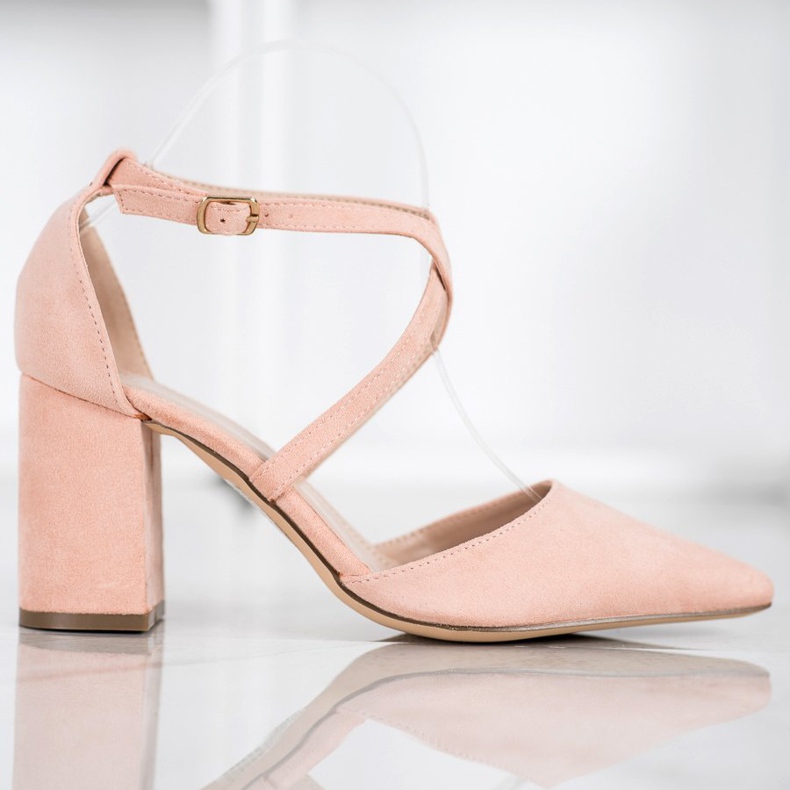 Diamantique Pumpen auf einer Säule mehrfarbig rosa 2