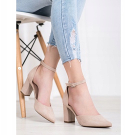 W. Potocki Wildleder Pumps in Spitz beige 2