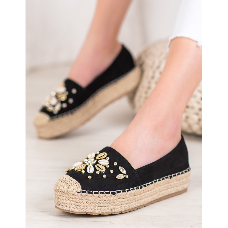 Seastar Espadrilles mit Ornamenten schwarz 2