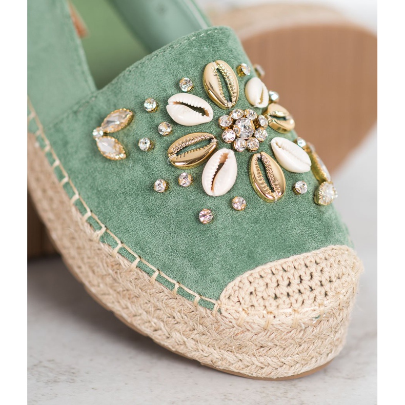 Seastar Espadrilles mit Ornamenten grün 1