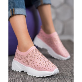 Diamantique Sportschuhe mit Kristallen rosa 2