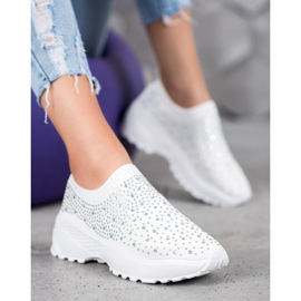 Diamantique Sportschuhe mit Kristallen weiß 2