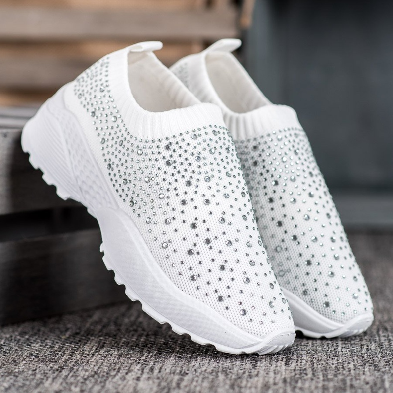 Diamantique Sportschuhe mit Kristallen weiß 1