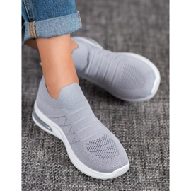 Diamantique Graue Slip-On Schuhe 1