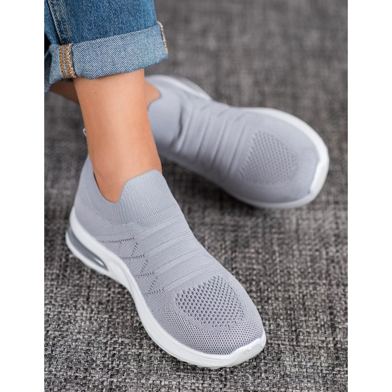 Diamantique Graue Slip-On Schuhe 1