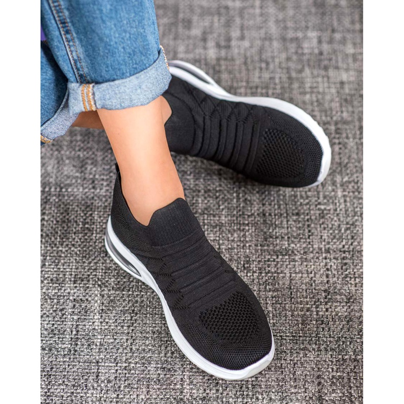 Diamantique Schwarze Slip-On Schuhe 1