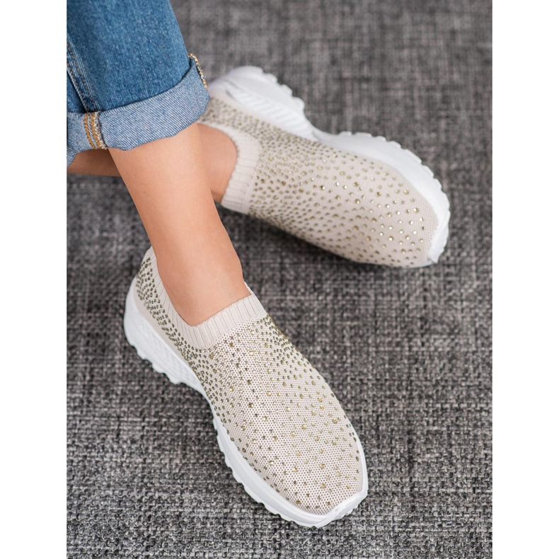 Diamantique Sportschuhe mit Kristallen braun 1