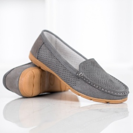 Loafer aus Leder mit VINCEZA-Glitzer grau 1