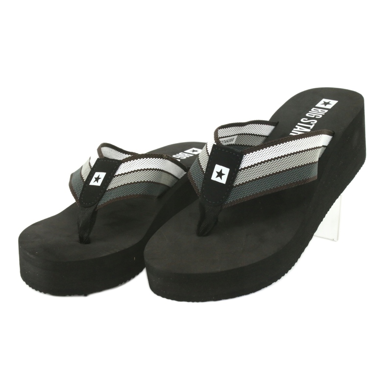 Big Star Flip-Flops auf dem Keil 274A300 schwarz grau 2
