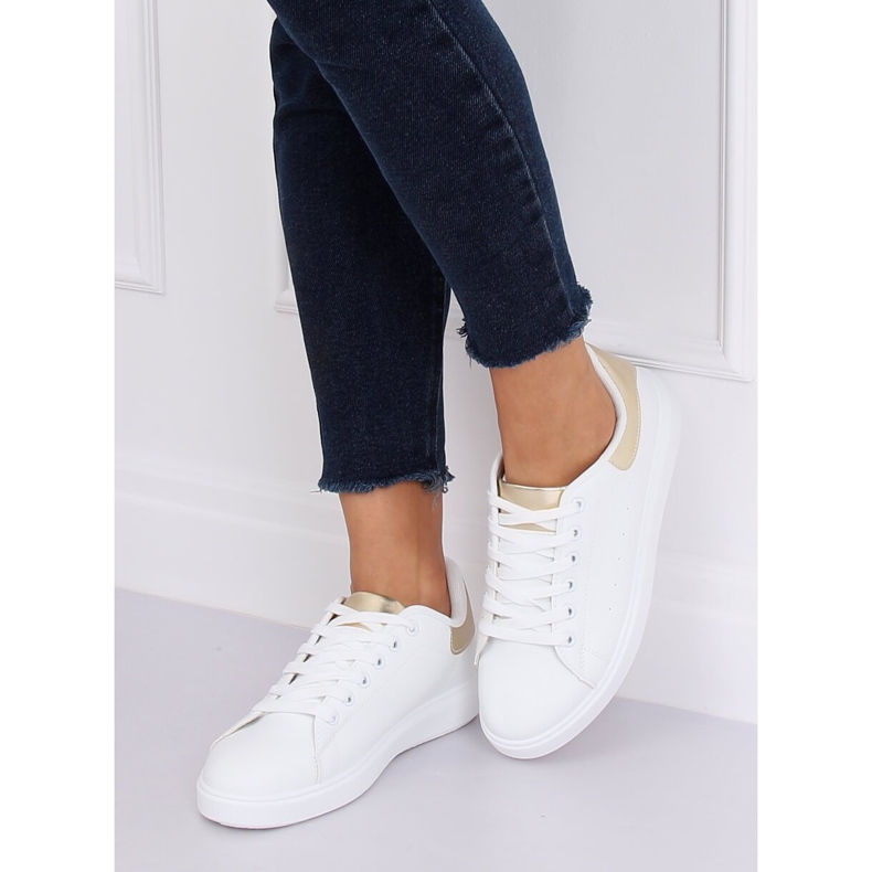 Weiße Damen Sneaker LA85P Gold 2