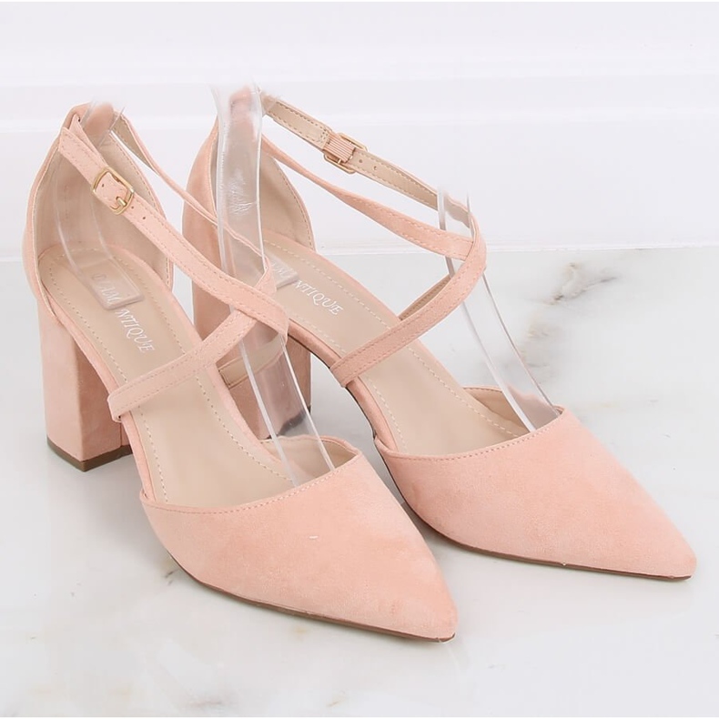 Pumps High Heels Schnitt rosa D85-5 Nude mehrfarbig 1
