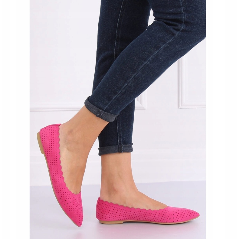 Fuchsia durchbrochene Ballerinas NK18P Fushia rosa 1