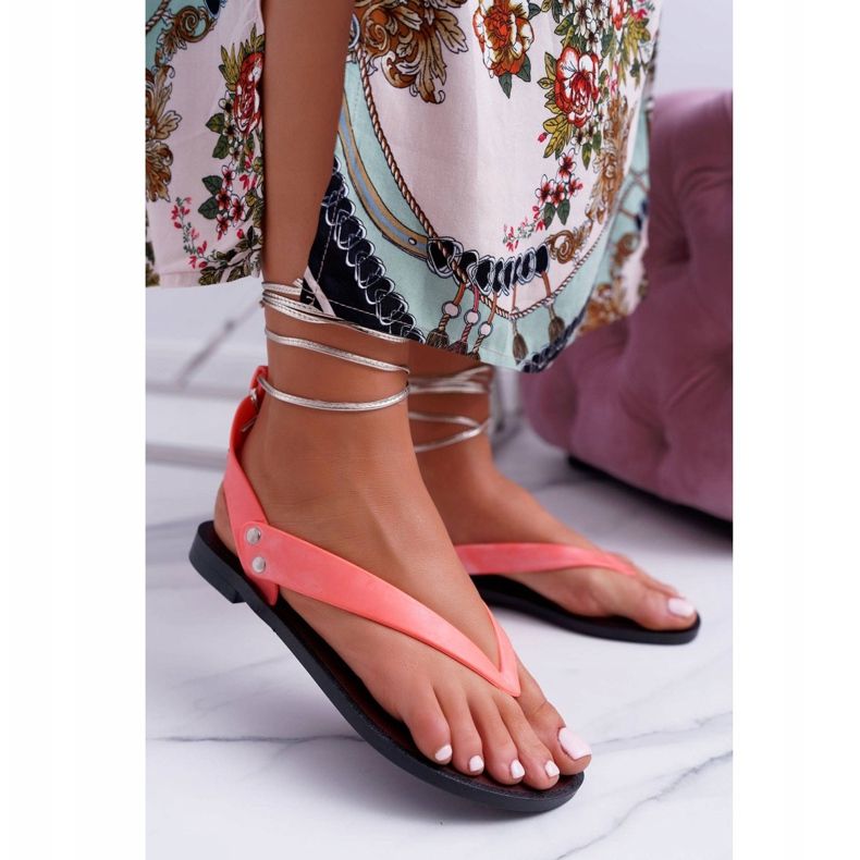 Lu Boo Neon Gebundene Sandalen Japanische Meliski Florence rosa 2