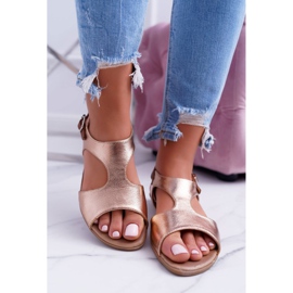 Hellgoldene Kongito Sandalen 2