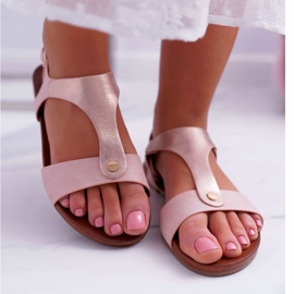 S.Barski Damen Sandalen Flat Pink Verner rosa 2